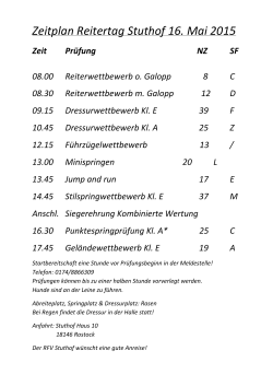 Zeitplan Reitertag Stuthof 16. Mai 2015