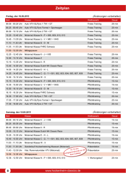 HC Zeitplan 2015 - Hockenheim Classics