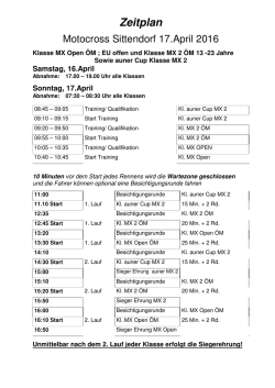 Zeitplan - Supercross