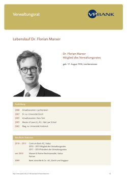 Lebenslauf Dr. Florian Marxer
