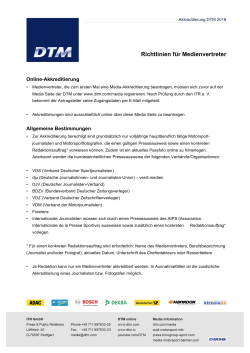 DTM 2016 - Akkreditierung Richtlinien D