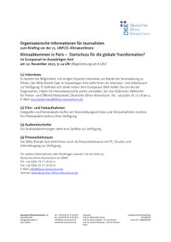 Informationen f&uuml;r Journalisten zum Pre