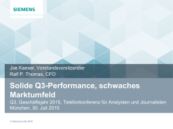 Präsentation Q3 GJ2015: Solide Q3-Performance