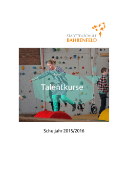 Broschüre Talentkurse 2015/2016