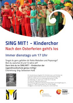 15 Plakat Kinderchor - Jugendmusikschule Schorndorf und