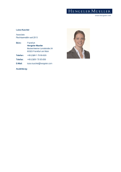 Luisa Kuschel Associate Rechtsanwältin seit 2013 Büro: Frankfurt