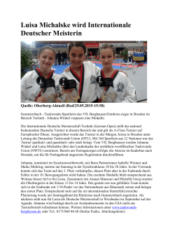 Luisa Michalske wird Internationale Deutscher Meisterin