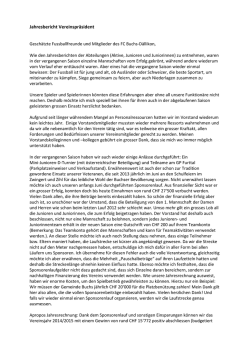 Jahresbericht Vereinspr&auml;sident - FC Buchs