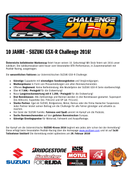 Ausschreibung Suzuki-Challenge - BTR