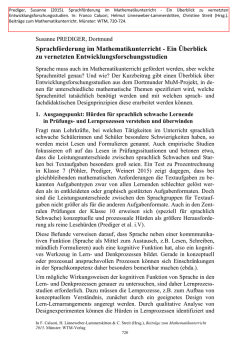 Ein &Uuml;berblick zu vernetzten Entwicklungsforschungsstudien