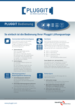 Schnellinfo zur Bedienung & Wartung Avent P 190/310/460