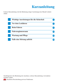 Kurzanleitung - Auto Schwenke