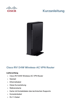 Cisco RV134W VDSL2 Wireless-AC VPN Router Quick Start Guide