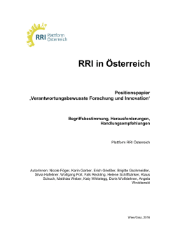 Positionspapier - Österreichische Agentur für wissenschaftliche