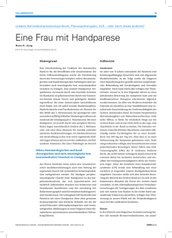 Eine Frau mit Handparese