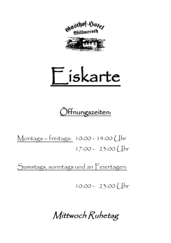 Eiskarte - Gasthof Willmeroth