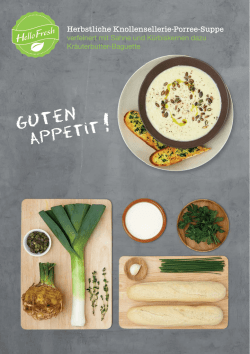 Herbstliche Knollensellerie-Porree-Suppe verfeinert mit Sahne und
