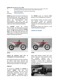 HONDA CRF Modellpr&auml;sentation 2016 HONDA legt durch das