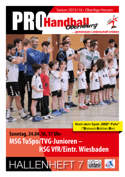 Hallenheft zum Heimspiel Tuspo/TVG Jun.vs
