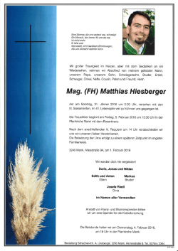 Eine Stimme, die uns venraut war, schweigt. Ein
