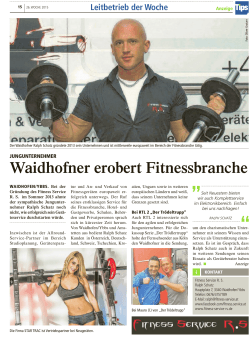 Waidhofner erobert Fitnessbranche