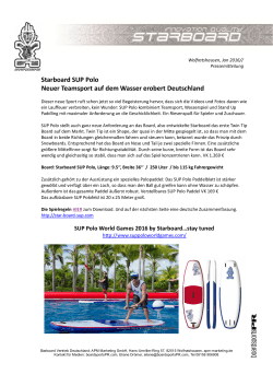 Starboard SUP Polo Neuer Teamsport auf dem Wasser erobert