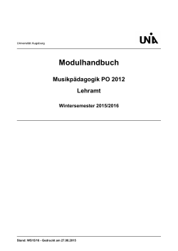 Modulhandbuch Lehramt Musik WS 2015/16