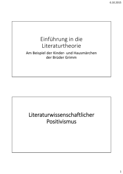Einführung in die Literaturtheorie Literaturwissenschaftlicher