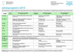 Jahresprogramm 2015 - Akademie homöopathischer Ärzte Tübingen