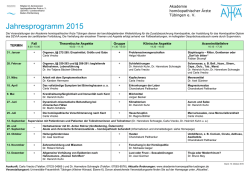 Jahresprogramm 2015 - Akademie hom&ouml;opathischer &Auml;rzte T&uuml;bingen