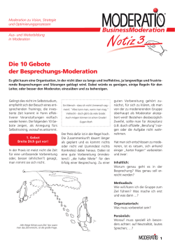 Die 10 Gebote der Besprechungs-Moderation