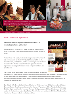 Safar - Musik aus Afghanistan - Hochschule für Musik FRANZ LISZT