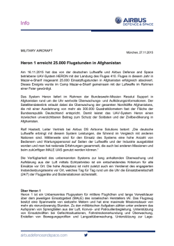 Heron 1 erreicht 25.000 Flugstunden in Afghanistan