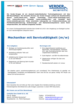 Mechaniker mit Servicetätigkeit (m/w)