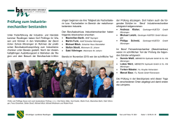 Prüfung zum Industrie- mechaniker bestanden