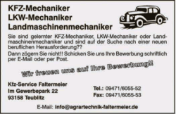 KFZ-Mechaniker / LKW-Mechaniker