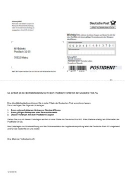 PostIdent-Verfahren - Mainzer Volksbank eG