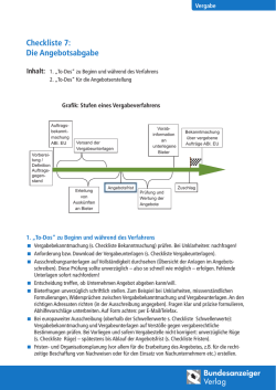 Die Angebotsabgabe - Bundesanzeiger Verlag