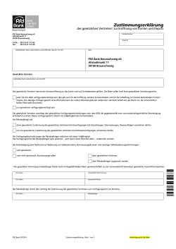 Zustimmungserklärung - PSD Bank Braunschweig eG