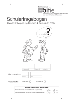 Schülerfragebogen Deutsch/Lesen/Schreiben, 4. Schulstufe