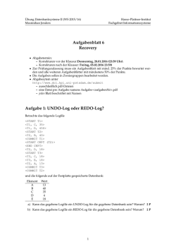 Aufgabenblatt 6 Recovery Aufgabe 1 - Hasso-Plattner