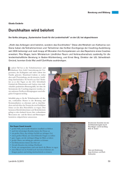 Durchhalten wird belohnt - Infodienst