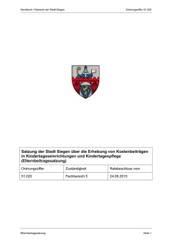 Satzung der Stadt Siegen über die Erhebung von Kostenbeiträgen