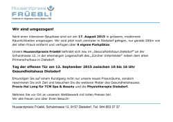 Inserat 1 Umgezogen Huusarztpraxis Früebli