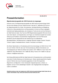 Migrationsberatungsstelle der AWO Karlsruhe ist umgezogen