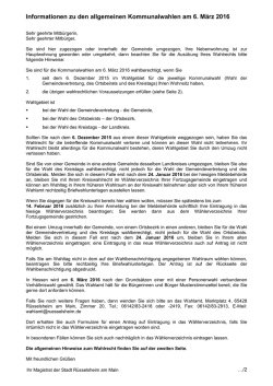 Informationen zu den allgemeinen Kommunalwahlen am 6. M&auml;rz 2016