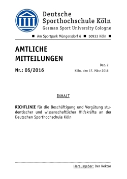 amtliche mitteilungen - Deutsche Sporthochschule Köln