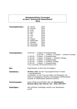 Standesamtliche Trauungen, Bedingungen und Termine 2016