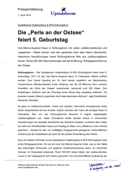 Die &bdquo;Perle an der Ostsee&ldquo; feiert 5. Geburtstag