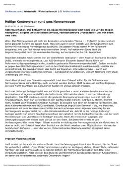 Heftige Kontroversen rund ums Normenwesen